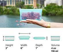 Load image into Gallery viewer, Zip Top Reusable 100% Silicone Reusable Food Storage Bag and Container, Made in the USA - Snack Bag - Lavender