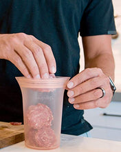 Load image into Gallery viewer, Zip Top Reusable 100% Platinum Silicone Container, Made in the USA - Medium Cup - Frost