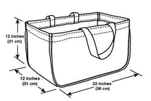 Load image into Gallery viewer, American-made Firewood Tote and Carrier (large size 22" x 12" x 12") (9-14) is made of stylish, super-durable corded poly fabric. Pueblo Brown with FOREST GREEN trim.