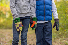 Load image into Gallery viewer, Jack & Mary Designs Handmade Kids Fleece-Lined Wool Mittens, Made from Recycled Sweaters in the USA (Pink/Gray/Cream, Small/Medium)
