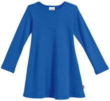 Load image into Gallery viewer, City Threads Girls' Cotton Long Sleeve Dress for School Party Dress Play Base Layer for Sensitive Skin SPD Sensory Friendly, Crayon Blue, 12/18m