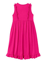 Load image into Gallery viewer, City Threads Girls' All Cotton Flutter Short Sleeve Dress Party Twirl Tank - Sensitive Skin and Sensory Friendly - Summer Dress, Hot Pink, 5