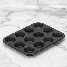 Load image into Gallery viewer, G & S Metal Products Company Non-Stick ProBake Teflon Xtra Nonstick Muffin Baking Pan, 12-Cup, Gray