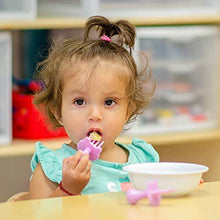 Load image into Gallery viewer, eZtotZ | Made in USA First Self Feeding Baby and Infant Utensils | Mini Spoon and Fork Training Utensil Set for BLW | Anti-Choke Baby Led Weaning Toddler Silverware | 6-12 Month + | BPA Free (Green) - United States of Made