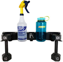 Load image into Gallery viewer, IRON AMERICAN - Multi-Purpose Steel Light Dumbbell Wall Rack Storage/Shelf/Hanger 23" (4 Slots) - (Made in USA) Store Dumbbells and Spray Bottles/Gym Equipment Rack ONLY (Hardware Included)