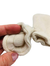 Load image into Gallery viewer, Jack & Mary Designs Handmade Cashmere Baby Infant Beanie Hat Knotted Cap Mittens Set Cream