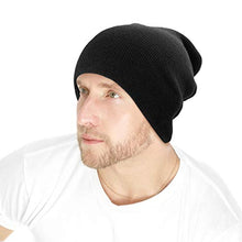 Load image into Gallery viewer, The Hat Depot Made in USA Skull Beanie Hat (Black)