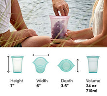 Load image into Gallery viewer, Zip Top Reusable 100% Platinum Silicone Container, Made in the USA - Large Cup - Gray