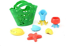 Load image into Gallery viewer, Green Toys Tide Pool Bath Set - 7 Piece Pretend Play, Motor Skills, Kids Bath Toy Floating Pouring Shells with Storage Bag. No BPA, phthalates, PVC. Dishwasher Safe, Recycled Plastic, Made in USA.