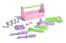Load image into Gallery viewer, Green Toys Tool Set, Pink 4C - 15 Piece Pretend Play, Motor Skills, Language & Communication Kids Role Play Toy. No BPA, phthalates, PVC. Dishwasher Safe, Recycled Plastic, Made in USA.