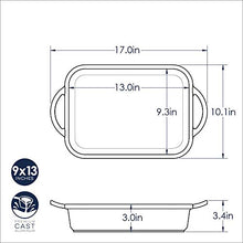 Load image into Gallery viewer, Nordic Ware Pro Cast Traditions Rectangle Baking Pan, 9 by 13-Inch, Cranberry