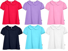 Load image into Gallery viewer, City Threads Little Girls' Peter Pan Collar A-Line Puff Tee Tshirt Blouse, White, 4