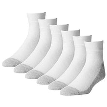 Load image into Gallery viewer, American Made Everyday Quarter Socks for Men - White with Gray Bottom - 12 Pack
