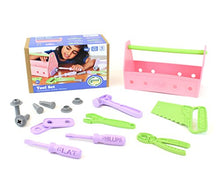 Load image into Gallery viewer, Green Toys Tool Set, Pink 4C - 15 Piece Pretend Play, Motor Skills, Language & Communication Kids Role Play Toy. No BPA, phthalates, PVC. Dishwasher Safe, Recycled Plastic, Made in USA.