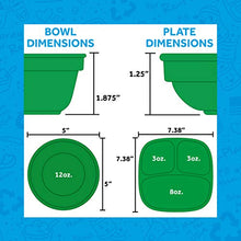 Load image into Gallery viewer, Re-Play Made in USA 4pk Starter Dining Set of 2 Divided Plates with 2 Matching Bowls in Bright Pink and Blush. Made from Eco Friendly Heavyweight Recycled Milk Jugs - Virtually Indestructible!