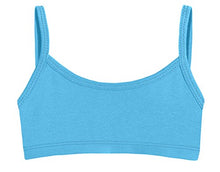 Load image into Gallery viewer, City Threads Girls Crop Training Bras in 100% Cotton Perfect for Sensitive Skins or SPD Sensory Friendly Great for Starter Bras, Dance Sports and Layering, Turquoise, 12