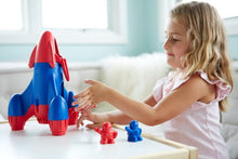 Load image into Gallery viewer, Green Toys Rocket, Red/Blue - 4 Piece Pretend Play, Motor Skills, Kids Toy Vehicle Playset. No BPA, phthalates, PVC. Dishwasher Safe, Recycled Plastic, Made in USA.