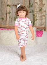 Load image into Gallery viewer, Brian the Pekingese Girls 100% Organic Cotton Short Sleeve and Shorts Pajamas (5T, Pink Convertible)