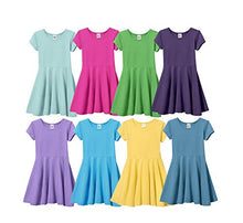 Load image into Gallery viewer, City Threads Big Girls' Short Sleeve Twirly Circle Party Dress Perfect for Sensitive Skin/SPD/Sensory Friendly for School or Play Fall/Spring, Navy, 3T