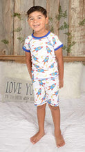 Load image into Gallery viewer, Brian the Pekingese Boys 100% Organic Cotton Short Sleeve & Shorts Pajamas (2T, Blue Rocket)