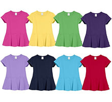 Load image into Gallery viewer, City Threads Little Girls' Cotton Short Sleeve Peplum Top Blouse Shirt for Summer Play School Parties Stylish SPD Sensory Friendly, Turquoise, 6
