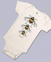Load image into Gallery viewer, Soul Flower Bee Yourself Organic Cotton Baby Onesie, Off-White Unisex Graphic Short Sleeve Infant Bodysuit