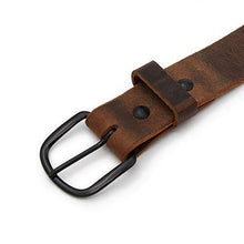 Load image into Gallery viewer, Bootlegger Leather Belt | Made in USA | Brown with Black Buckle - 36 - United States of Made