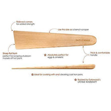 Load image into Gallery viewer, Earlywood 10 inch Handmade Wood Cooking Utensil for Kitchen, Multi-Purpose Wood Scraper and Egg Turner, Cast Iron Scraper and Wood Saute Spatula - Made in USA - Hard Maple - United States of Made