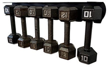 Load image into Gallery viewer, IRON AMERICAN - Multi-Purpose Steel Light Dumbbell Wall Rack Storage/Shelf/Hanger 23" (4 Slots) - (Made in USA) Store Dumbbells and Spray Bottles/Gym Equipment Rack ONLY (Hardware Included)