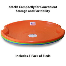 Load image into Gallery viewer, Flexible Flyer 3-pack Snow Saucer Sleds. Round Sand Slider Disc Toy