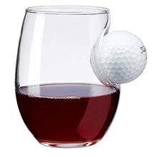 Load image into Gallery viewer, BenShot Golf Ball Glass with Real Golf Ball Embedded. Made in the USA (1, 15oz Wine)