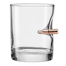 Load image into Gallery viewer, The Original BenShot Bullet Rocks Glass with Real 0.308 Bullet Made in the USA