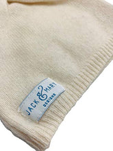 Load image into Gallery viewer, Jack & Mary Designs Handmade Cashmere Baby Infant Beanie Hat Knotted Cap Mittens Set Cream