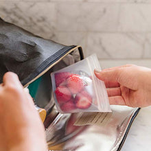 Load image into Gallery viewer, Zip Top Reusable 100% Silicone Food Storage Bag and Container, Made in the USA - Short Cup - Gray