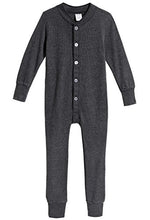 Load image into Gallery viewer, City Threads Baby Boys and Girls' Union Suit Thermal Underwear Set Long John Onesie Footie Perfect for Sensitive Skin and Sensory Friendly SPD, Black, 18/24M