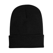Load image into Gallery viewer, The Hat Depot Made in USA Skull Beanie Hat (Black)