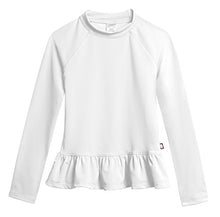 Load image into Gallery viewer, City Threads Baby Girls' Solid Rashguard Swimming Tee for The Beach or Pool Peplum Sun Protection SPF50+ Swim Tee for The Beach or Pool, White, 9/12m