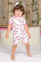 Load image into Gallery viewer, Brian the Pekingese Girls 100% Organic Cotton Short Sleeve and Shorts Pajamas (5T, Pink Convertible)