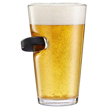 Load image into Gallery viewer, BenShot Glasses with Hockey Puck Embedded (1, 16oz Pint)