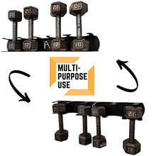Load image into Gallery viewer, IRON AMERICAN - Multi-Purpose Steel Light Dumbbell Wall Rack Storage/Shelf/Hanger 23" (4 Slots) - (Made in USA) Store Dumbbells and Spray Bottles/Gym Equipment Rack ONLY (Hardware Included)