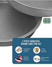 Load image into Gallery viewer, G & S Metal Products Company OvenStuff Nonstick Round Cake Baking Pan 2 Piece Set, 9", Gray