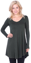 Load image into Gallery viewer, Popana Women’s Tunic Tops for Leggings Long Sleeve Shirt Plus Size Made in USA Medium Olive