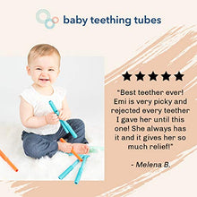 Load image into Gallery viewer, Baby Teething Tubes: Soft Silicone Teething Baby Toy for Babies 0+ Months - 7 inches long - Helps Soothe Teething Irritation - Durable, Safe Silicone - Hypoallergenic - Easy to Clean - Made in the USA