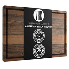 Load image into Gallery viewer, Large Walnut Wood Cutting Board Made in USA by Virginia Boys Kitchens - 20x15 American Hardwood Chopping and Carving Countertop Block with Juice Drip Groove - United States of Made