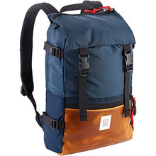 Load image into Gallery viewer, Topo Designs Rover Pack - Leather Navy/Brown Leather One Size