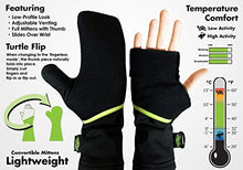 Load image into Gallery viewer, Turtle Gloves Lightweight Convertible Running Mittens for Spring/Fall Size- M/L