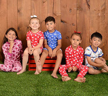 Load image into Gallery viewer, Brian the Pekingese Boys 100% Organic Cotton Short Sleeve & Shorts Pajamas (2T, Blue Rocket)