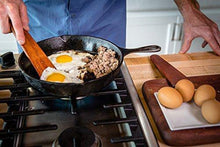 Load image into Gallery viewer, Earlywood 10 inch Handmade Wood Cooking Utensil for Kitchen, Multi-Purpose Wood Scraper and Egg Turner, Cast Iron Scraper and Wood Saute Spatula - Made in USA - Hard Maple - United States of Made