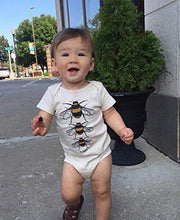 Load image into Gallery viewer, Soul Flower Bee Yourself Organic Cotton Baby Onesie, Off-White Unisex Graphic Short Sleeve Infant Bodysuit