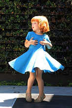 Load image into Gallery viewer, City Threads Big Girls' Short Sleeve Twirly Circle Party Dress Perfect for Sensitive Skin/SPD/Sensory Friendly for School or Play Fall/Spring, Navy, 3T